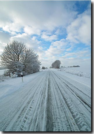 Winterliche Straßen in Angeln