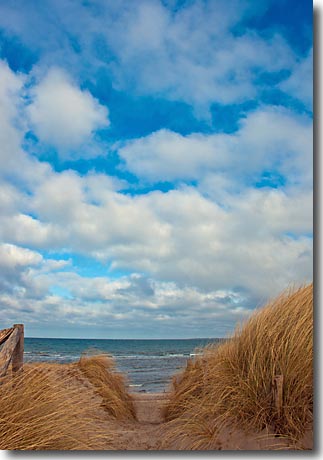 Strand, Wolken und Meer